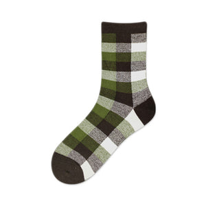 Socks Checkerd Green Grey